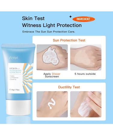 Face Sunscreen SPF 50 Sunscreen SPF 50 Face Face Cream SPF 50 Natural Ingredients with Niacinamide Sunscreen Face Fights Fine Lines Wrinkles Water/Sweat Resistant Anti-Ageing Sun Protection - Buy Online on GoSupps.com