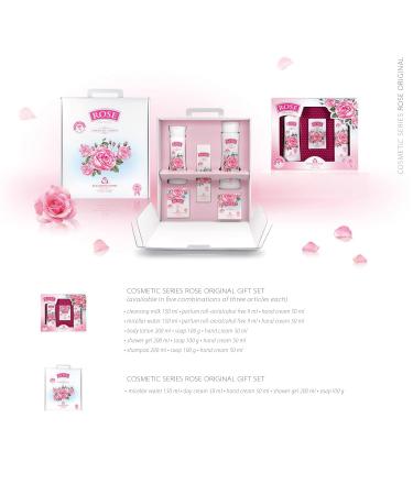 Rose Bulgarian 5 Piece Gift Set - Natural Soap Body Wash Hand Cream Face Cream & Micellar Water - Ideal Gift for Skincare Lovers - Buy Online on GoSupps.com
