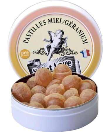 Pack of 5 Boxes | Sant'Angelo Lozenges | Geranium Honey Flavour | Traditional Sweets 100% French - Buy Online on GoSupps.com