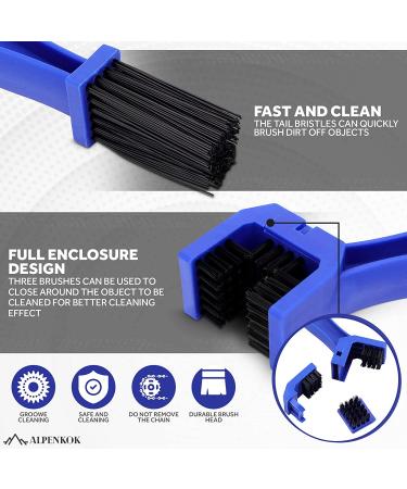 Motorcycle & Bicycle Chain Cleaner Brush - Heavy-Duty Wheel Cleaning Tool for Mountain Bike Kit - Degreaser & Lube Chain Cleaning Brush - Buy Online on GoSupps.com