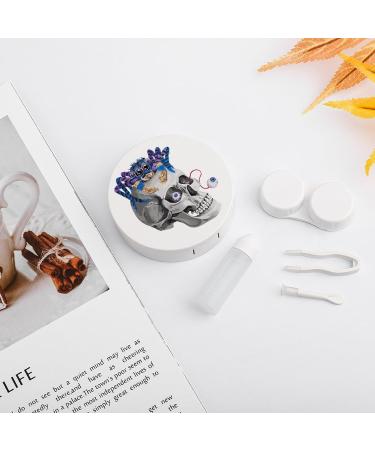 Peacock Spider Skull Contact Lens Case | Cute Portable Travel Kit with Mirror - Perfect for Daily Outdoor Use - Buy Online on GoSupps.com