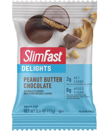 SlimFast Delights Peanut Butter Chocolate Snack Cups - 10 Count | Low-Calorie Snacks for Weight Loss | Shop Internationally - Buy Online on GoSupps.com