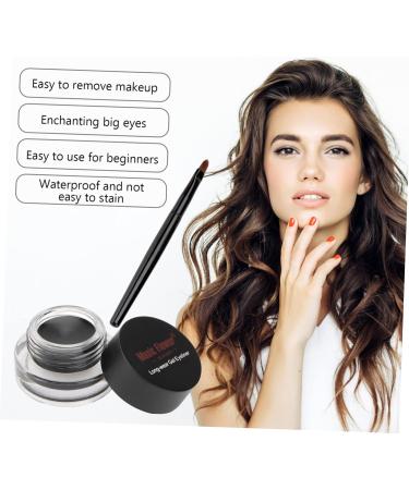 FRCOLOR 2pcs Eyebrow Powder Kit Black Eyeliner Pencils Eye Shadow Cream Liquid Eyeliner Matte Brush - Buy Online on GoSupps.com
