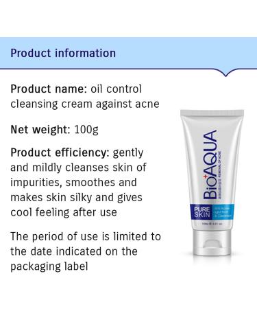 BIOAQUA Skin Care Acne Face Treatment Removal Cleanser Cream Spots Scar Blemish Mark 100g - Buy Online on GoSupps.com