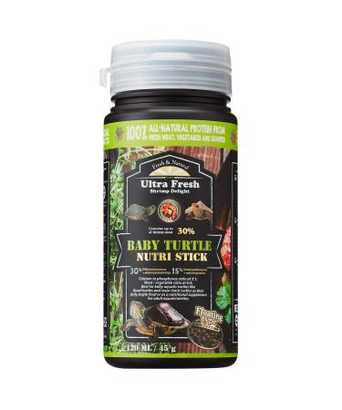 Ultra Fresh Floating Baby Turtle Food, All Natural Ingredients, Wild Sword Prawn, Calcium Vitamin D Enriched for Picky Aquatic Baby & Juvenile Turtles, Baby Turtle Nutri Stick 1.6 Ounce (Pack of 1)