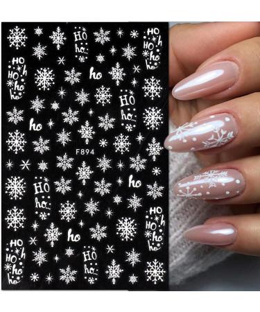 8 Sheets Christmas Nail Art Stickers Decals Self-Adhesive White Snowflakes Winter Nail Supplies Nail Art Design Decoration Accessories - Buy Online on GoSupps.com