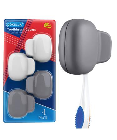 Toothbrush Covers Caps Family Pack:Tooth Brush Coveres Travel Case Protector Plastic Clip for Household Travel Fits Electronic and Manual Toothbrushes for Adults Kids (4PACK)