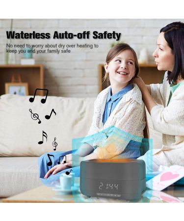 Essential Oil Diffuser 400ml | Flame Air Humidifier with White Noise Bluetooth Speaker & Clock | Remote Control Aroma Diffuser for Large Rooms Bedroom Office & Gym (Black - Buy Online on GoSupps.com
