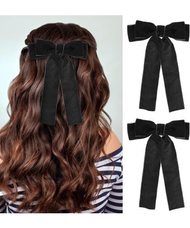 Molain Black Bow Barrettes - Kawaii French Hair Clip for Women and Girls | Aesthetic Hairbows for Halloween, Christmas, Easter Cosplay - Buy Online on GoSupps.com