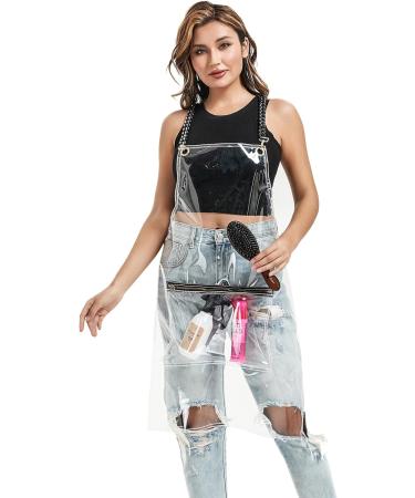 MIKI WELL Hair Stylist Apron - Adjustable Apron with Pockets Transparent+pink - Buy Online on GoSupps.com