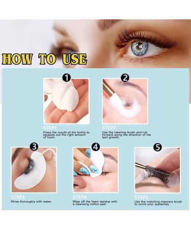 100ml Eyelash Extension Cleanser - Gentle Lash Mousse Shampoo for Natural & Extension Lashes - Professional Grade Makeup Remover - Buy Online on GoSupps.com