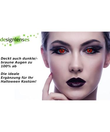 Buy Red Colored Contact Lenses - Non-Prescription Daily Use for Halloween & Cosplay - Vampire Devil & Carnival - 2 Pieces - Buy Online on GoSupps.com