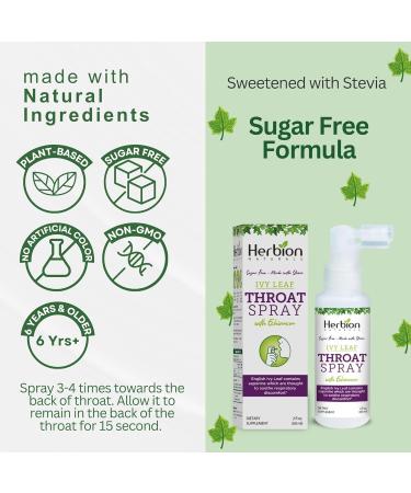 HERBION Naturals Throat Spray Soothes Respiratory Discomfort with The Power of English Ivy Marshmallow and Echinacea extracts for Adults and Children 2 Fl Oz Pack of 1 2 Fl Oz (Pack of 1) - Buy Online on GoSupps.com