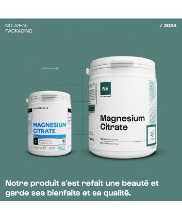 100% Pure Magnesium Citrate | French Minerals Dosed for Athletes For Recovery & Energy Cardiovascular Protection Vegan Dietary Supplement | Nutrimuscle | 400 Capsules - Buy Online on GoSupps.com