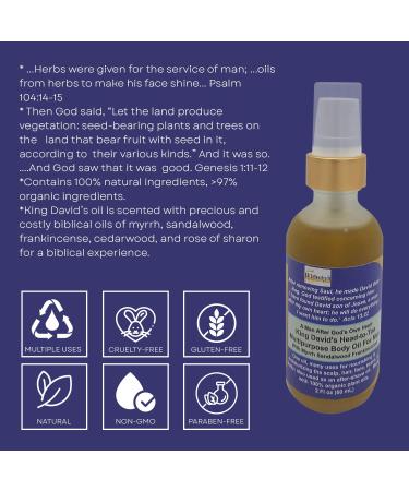 Man After God s Heart King David s Body Oil - Hydrating & Nourishing Men's Grooming Essential with Myrrh Sandalwood Frankincense & Cedarwood - Non-Greasy Moisturizer - Shop Internationally - Buy Online on GoSupps.com