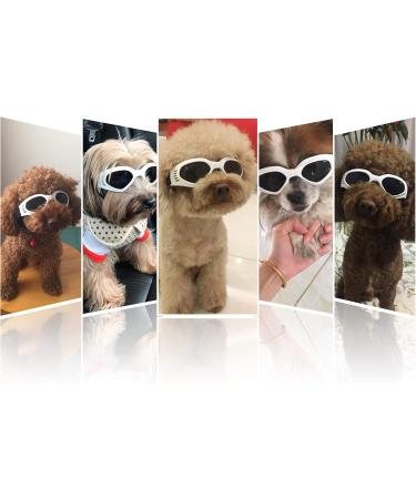 PEDOMUS Dog Sunglasses - UV Protection & Waterproof for Small & Medium Dogs | Adjustable Strap | White - Buy Online on GoSupps.com