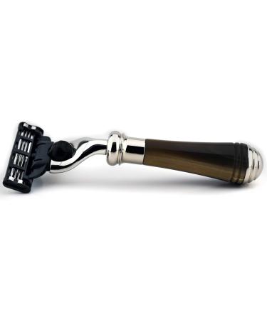 High-Quality Mini Horn Razor with 3 Blades & Stainless Steel Bracket - Ready to Use | Eco-Friendly Grooming Tool - Buy Online on GoSupps.com