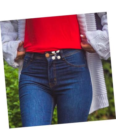 Button Hook Helper 4 Pcs Nail- Buttons Alloy Adjustable Clamp Reusable Waist Buttons Waist Nail- Buckle Jeans Supply Alloy Jeans Buttons Thin Jeans Buttons Waist Adjusting Button Waist Supply(White) 3.2x1cm White - Buy Online on GoSupps.com
