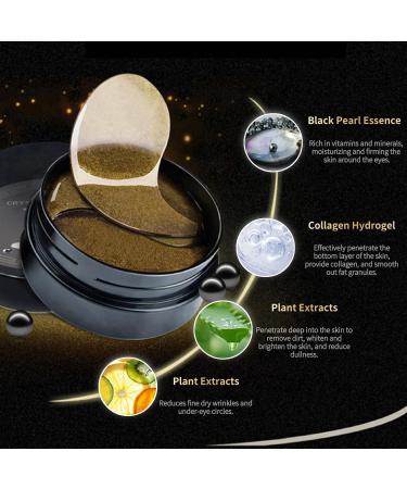 Black Pearl Eye Masks Gel - 60 Pcs for Dark Circles Eye Bags & Firm Skin | Best Eye Care Solution - Buy Online on GoSupps.com