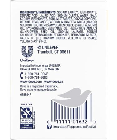 Dove Beauty Bar Gentle Skin Cleanser Moisturizing for Gentle Soft Skin Care Glowing Mango Butter and Almond Butter More Moisturizing Than Bar Soap 106 g 4 count - Buy Online on GoSupps.com