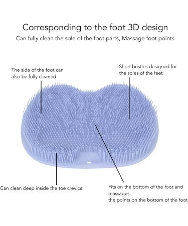 Hands-Free Foot & Back Scrubber for Shower - Multifunctional Body Brush with Suction Cup - Exfoliates, Massages, Non-Skid Mat (Blue) - Bathroom Scrubber - Buy Online on GoSupps.com
