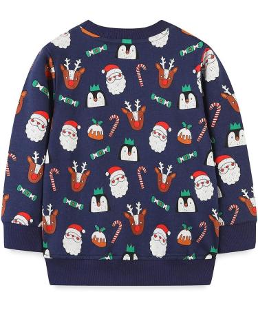 Dinosaur Sweatshirt for Boys | Cotton Long Sleeve Pullover | Kids Casual Top for Toddlers | Baby Clothes 1-8 Years | Christmas Santa Claus Design | 3-4 Years - Buy Online on GoSupps.com