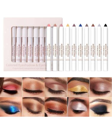Eye Brightener Stick Waterproof Eyeshadow Pencil with - Matte Eye Brightener Stick Cream Eye Shadow Pencil Crayon for Shimmer Shzons - Buy Online on GoSupps.com
