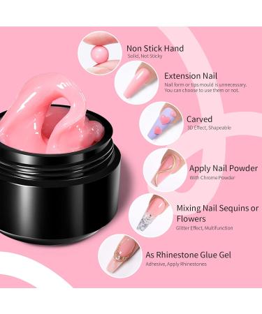 BORN PRETTY Non Stick Nail Gel - Pink Solid Builder Gel for Extensions & 3D Nail Art | UV/LED for DIY & Salon Use - Buy Online on GoSupps.com