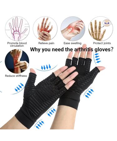 Copper Arthritis Gloves for Pain Relief - Fingerless Glove for Arthritis, Carpal Tunnel, Tendonitis - Men & Women Medium - Buy Online on GoSupps.com