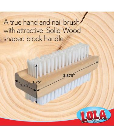 Lola Hand & Nail Brush | Dual-Sided Soft & Stiff Bristles | Wooden No-Slip Grip | Clean Hands and Fingernails - Buy Online on GoSupps.com