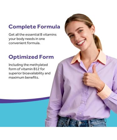 Doctor's Recipes Ultra B Complex Vitamins for Women and Men with Methylated B12 1000mcg B6 B1 Folic Acid for Energy Metabolism Nerve & Mood Support Vegan 60 Capsules 30 Day Supply - Buy Online on GoSupps.com