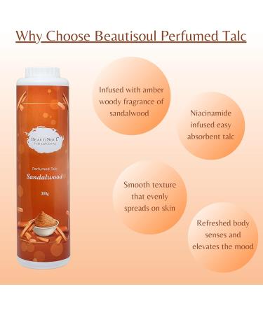 Sandalwood Perfumed Talc for Men & Women | Niacinamide Infused Summer Talcum Powder Combo - 600g | International Shipping Available - Buy Online on GoSupps.com