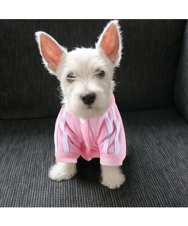 LONTEPET Small Pink Dog Hoodie 4 Legs Jumpsuit | Puppy Winter Coat & Sweatshirt for Small Dogs | Cotton Dog Apparel - Buy Online on GoSupps.com
