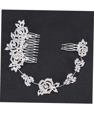 DOITOOL Rhinestone Headband Hair Comb Floral Rhinestone Hair Pin Wedding Bride Hair Accessories - Buy Online on GoSupps.com