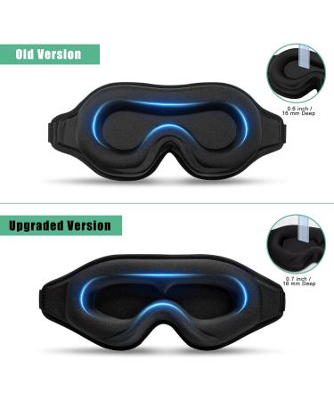 2 Pack 3D Eye Mask for Sleeping and Warm Eye Compress Set - Black Peacock Blue - Buy Online on GoSupps.com