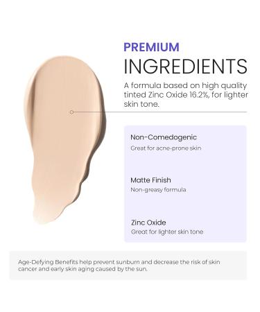 Buy BLUR SPF 50 Tinted Daily Zinc Oxide Sunscreen | Lightweight Oil-Free Skin Tint for Sensitive & Acne-Prone Skin - 1 fl oz - Buy Online on GoSupps.com