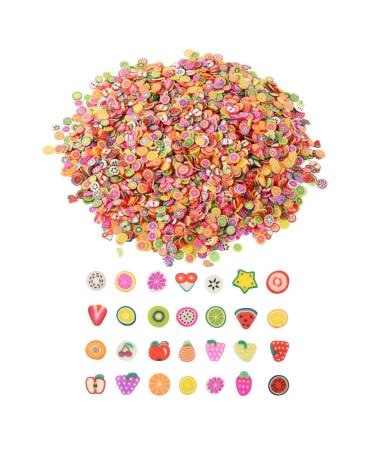 DECORA 1/4 Inch 3200 Pieces Mini 3D Fruit Slices for Slime Crafts Nail Art and Face Decoration