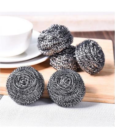 6Pcs Metal Scrubber Brush Steel Wool Used for Dishes Stainless Steel Scouring Pad Pots Pans and Ovens - Buy Online on GoSupps.com