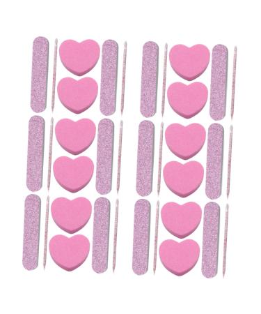 minkissy 20 Sets Nail Kit Multi Function Tool Mulitool Tools Nail File Nail Art Files Pedicure Polishing File 3 Piece Set Crystal Stick Three Piece Suit Toolkit Plastic 9.00X1.80X0.20CM As Shown