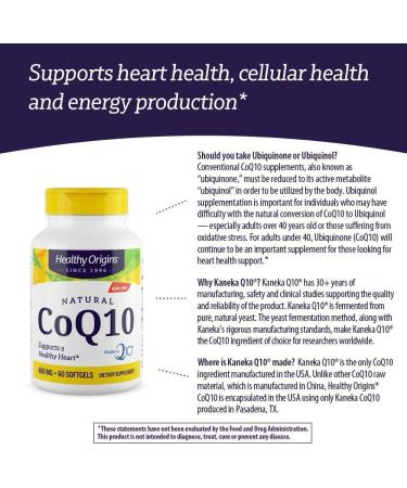 Buy Healthy Origins CoQ10 600 mg - Heart Health & Energy - Gluten-Free Non-GMO - 60 Softgels - International Shipping Available - Buy Online on GoSupps.com