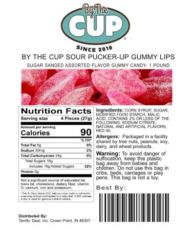 Gimbal's Sour Pucker-up Gummy Lips - 1 lb | Tangy and Delicious Treats - Buy Online on GoSupps.com