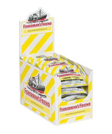 Fisherman s Friend Sugar Free Lemon | For Temporary Relief of Cough Sore Throat & Nasal Congestion | No Sugar | Halal Vegan Kosher & Gluten Free | 24 Packs of 22 Lozenges (528 Total Count)