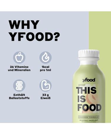 Buy YFOOD Heavenly Hazelnut Drink - Nutrient-Rich Meal Replacement with 33g Protein & 26 Vitamins (12 x 500ml) - Delicious On-the-Go Nutrition - Buy Online on GoSupps.com