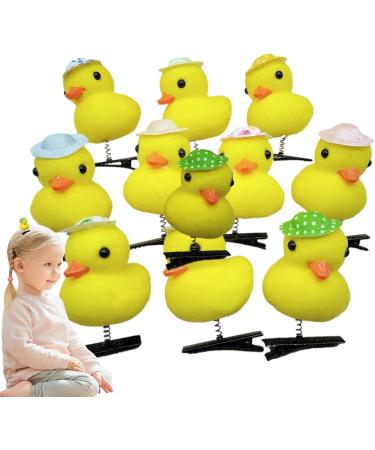 Cartoon Plush Duck Hair Clip Set - 10 Soft Yellow Hair Pins Fun Animal Hair Clips for Kids & Women | Easter Headdress | Cute Duck Hair Accessories for Parties Costumes Everyday Wear Hat style - Buy Online on GoSupps.com