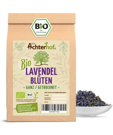 Lavender flowers dried 100g |Dried lavender from France |Bio-Lavendel tea |100% natural - food quality |from controlled biological cultivation |from the Achterhof 100 g (1 Pack)