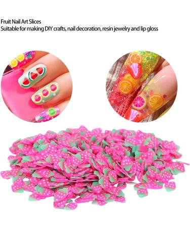Fruit Nail Art Slices Exquisite Multifunctional DIY Manicure Slices Colorful for Manicurist for Home for Nail Shop for Resin Art Amateur(Pink strawberry) - Buy Online on GoSupps.com