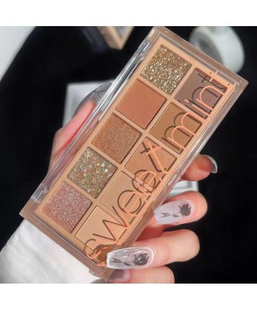 10 Colors Matte Nude Shimmer Eye Makeup Palette with Double Head Brush - High Pigmented, Long Lasting and Blendable Neutral Eye Palette - Buy Online on GoSupps.com