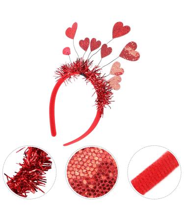 Beaupretty Glitter Heart Headband - Red Lametta Hair Band for Valentine's Day Weddings & Photo Props - Buy Online on GoSupps.com