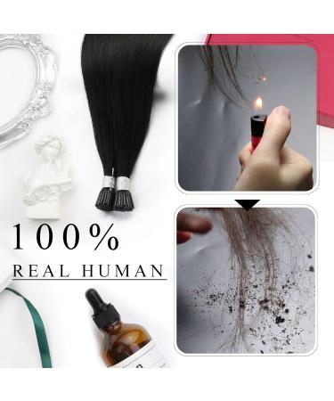 Moresoo I Tip Extensions - Real Hair 60 cm Pre-Bonded Keratin Extensions | #1 Pech Blip | 40g Pack | 24 Inch I-Tip Hair Extensions - Buy Online on GoSupps.com