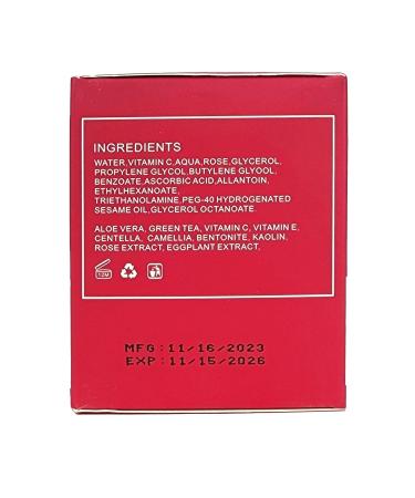 Rose Facial Mask - Hydrating Clay Mask with Rose Extract Vitamin C & Aloe Vera for Smooth Glowing Skin | 4.23 Oz - Buy Online on GoSupps.com